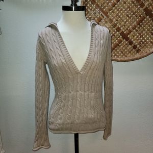 Old Navy tan v-neck knit sweater